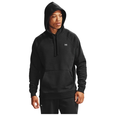 Shop Under Armour Mens  Rival Fleece Lc Logo Hoodie In Black/onyx White