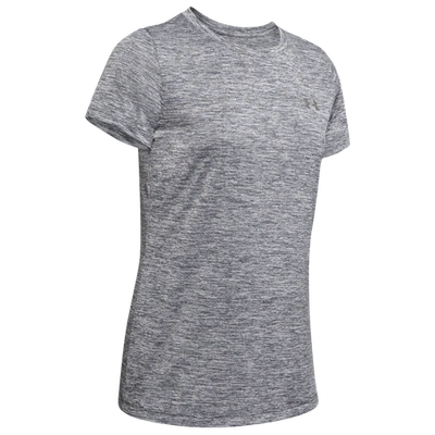 Shop Under Armour Womens  Tech T-shirt In Pitch Grey/metallic Silver