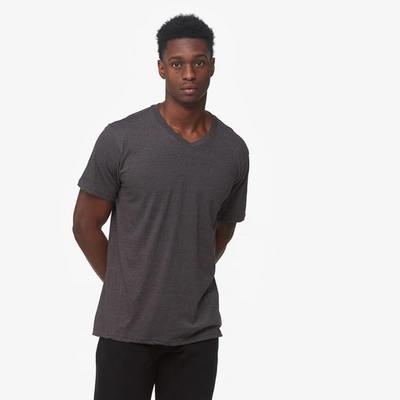 Shop Csg Mens  Basic V-neck Short Sleeve T-shirt In Charcoal Grey