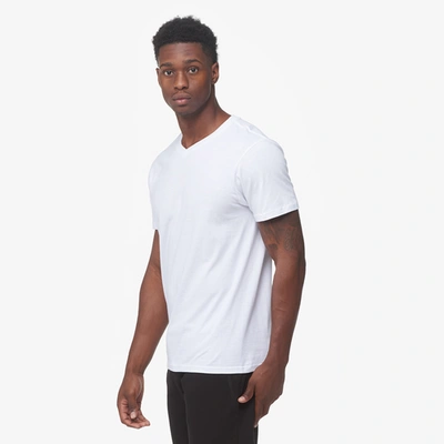 Shop Csg Mens  Basic V-neck Short Sleeve T-shirt In White