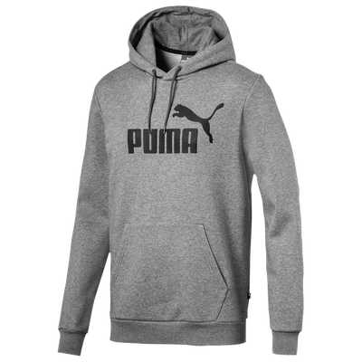 Shop Puma Mens  Essentials Big Logo Hoodie In Medium Grey Heather