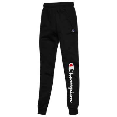 Shop Champion Mens  Powerblend Graphic Joggers In Black