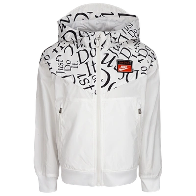 Shop Nike Boys  Jdiy Windrunner In White/black/team Orange