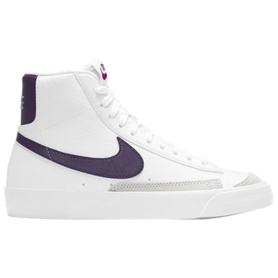 Shop Nike Girls  Blazer Mid '77 In White/eggplant/royal Pulse