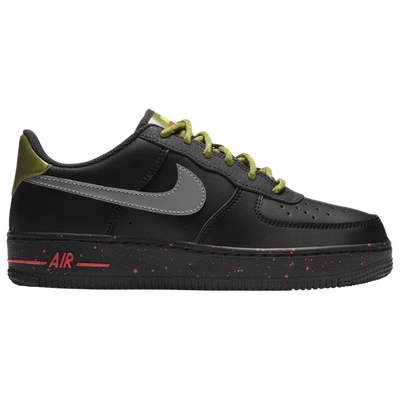 Shop Nike Boys  Air Force 1 Low In Black/metallic Silver/dark Smoke Grey