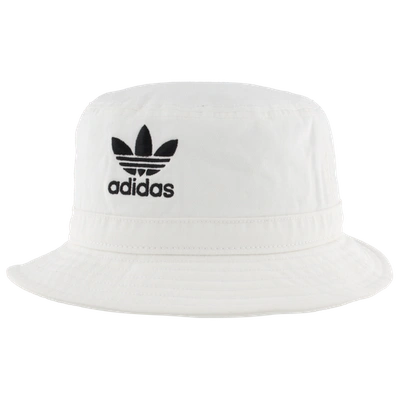 Shop Adidas Originals Washed Bucket Hat In White/black