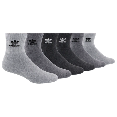 Adidas Originals Originals Trefoil Assorted 6-pack Socks In Black/grey