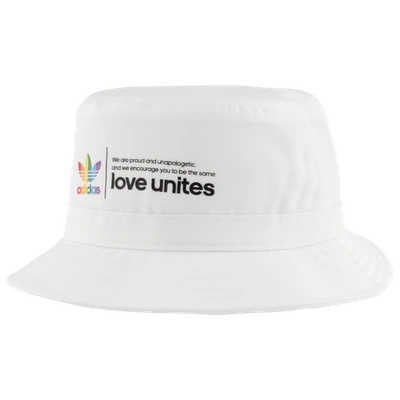 Shop Adidas Originals Pride Bucket Hat In White
