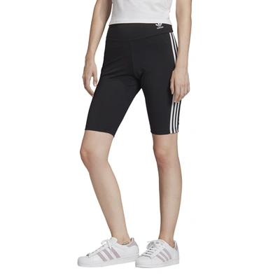 Shop Adidas Originals Womens  Adicolor Biker Shorts In Black/white