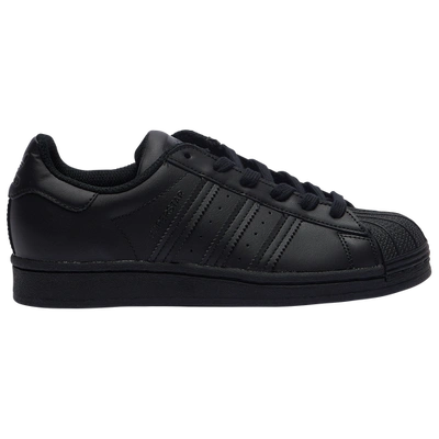 Shop Adidas Originals Boys  Superstar In Black/black/black