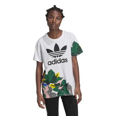 Shop Adidas Originals Womens  Boyfriend T-shirt In White