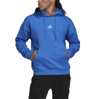 Shop Adidas Originals Mens Adidas Space Hoodie In Football Blue/gray/red