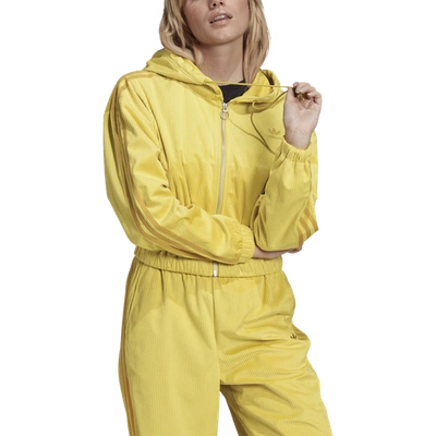 Shop Adidas Originals Womens  Hooded Track Top In Corn Yellow/power Yellow