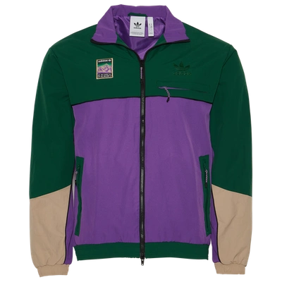 Adidas Originals Mens Adiplore Full-zip Woven Jacket In Green/purple/khaki  | ModeSens