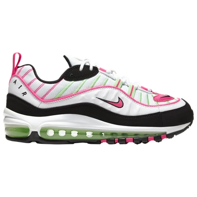 Shop Nike Womens  Air Max 98 In White/hyper Pink/illusion Green