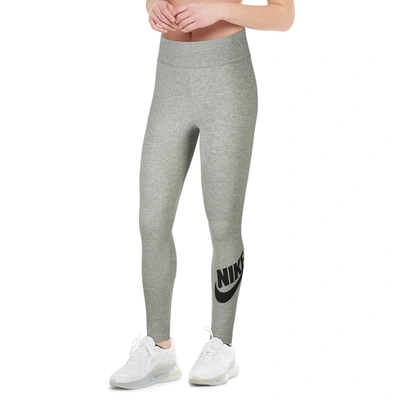 Shop Nike Womens  Leg-a-see High Waisted Futura Legging In Dark Grey Heather/black