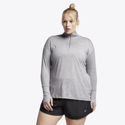 Shop Nike Womens  Plus Size Element Half-zip Top In Gunsmoke/atmosphere Grey/heather