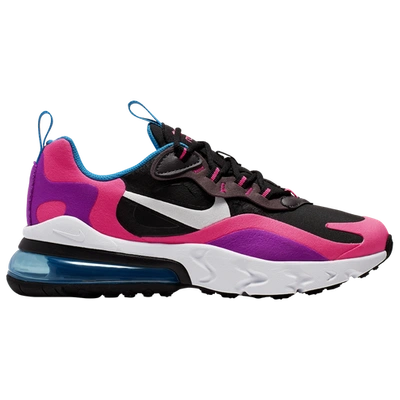 Shop Nike Girls  Air Max 270 React In Black/white/hyper Pink