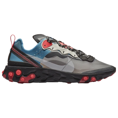 Shop Nike Mens  React Element 87 In Black/cool Grey/blue Chill