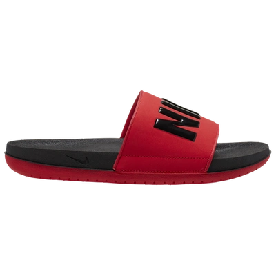 Shop Nike Mens  Offcourt Slides In Black/black/university Red