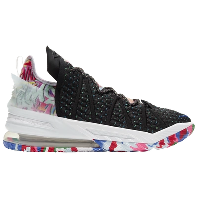 Shop Nike Mens Lebron James  Lebron 18 In Black/white/multi