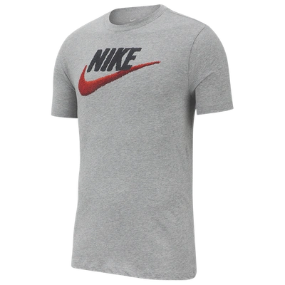 Shop Nike Mens  Brand Mark T-shirt In Dark Grey Heather/white/university Red