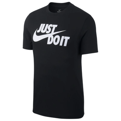 Shop Nike Mens  Just Do It Swoosh T-shirt In Black/white