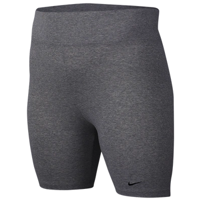 Shop Nike Womens  Plus Size Leg-a-see Bike Shorts In Dark Grey Heather/black