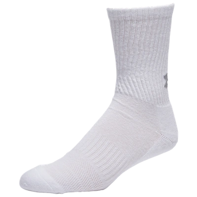 Shop Under Armour Mens  6 Pack Cotton Training Crew Socks In White