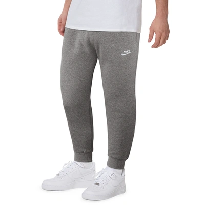 Shop Nike Mens  Club Joggers In Charcoal Heather/anthracite/white