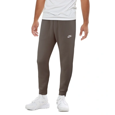 Shop Nike Mens  Club Joggers In Olive Grey/olive Grey/white