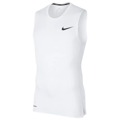 Nike Men's Pro Dri-fit Sleeveless Training Top In White/black | ModeSens
