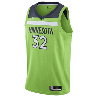 Shop Jordan Mens Karl-anthony Towns  Nba Statement Swingman Jersey In Action Green/navy/white