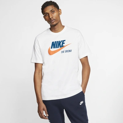 Shop Nike Mens  Nsw City T-shirt In White/blue