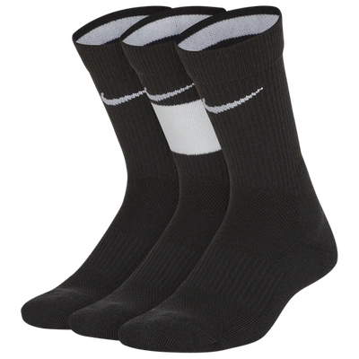 Shop Nike Boys  3 Pack Elite Crew Socks In Black/white