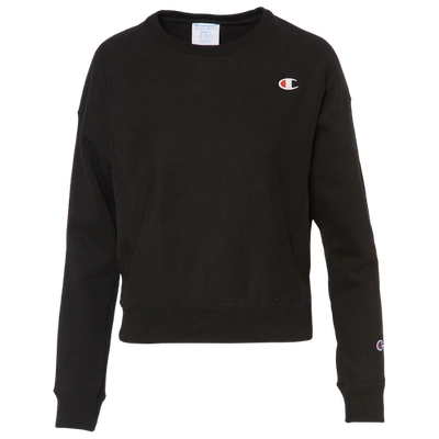Shop Champion Womens  Reverse Weave Crew In Black/black/red