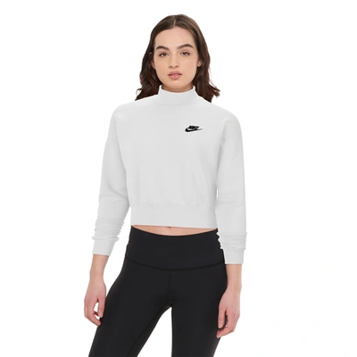 Shop Nike Womens  Essential Mock Fleece In White/white