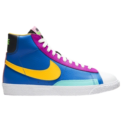 Shop Nike Boys  Blazer Mid In Battle Blue/laser Orange/aurora Green