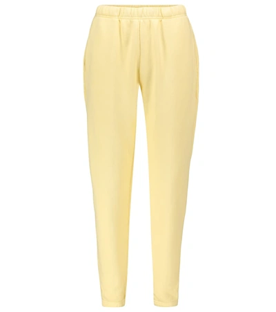 Shop Les Tien Cotton Fleece Sweatpants In Yellow