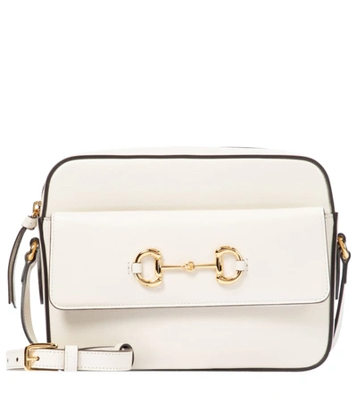 Shop Gucci Horsebit 1955 Small Shoulder Bag In White