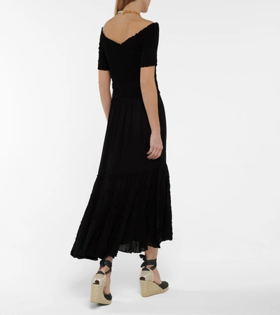 Shop Poupette St Barth Soledad Midi Dress In Black