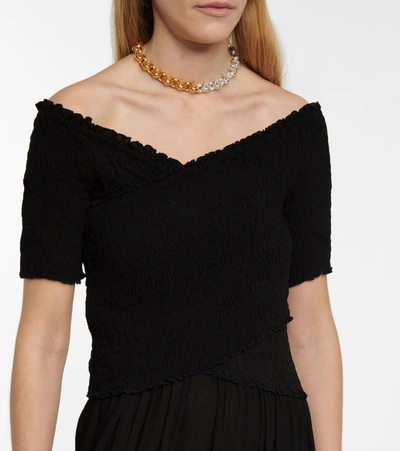 Shop Poupette St Barth Soledad Midi Dress In Black