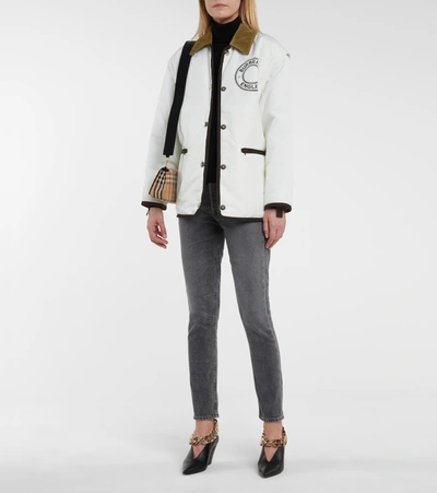Shop Burberry Reversible Jacket In White