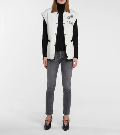 Shop Burberry Reversible Jacket In White