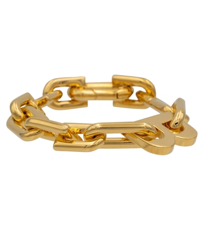 Shop Balenciaga B Chain Bracelet In Gold