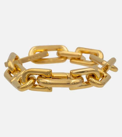 Balenciaga Gold Thin B Chain Bracelet In Gold