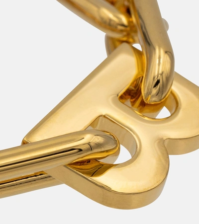 Balenciaga Gold Thin B Chain Bracelet In Gold