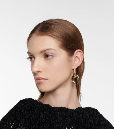 Shop Jil Sander Eclipse Hoop Earrings In Gold