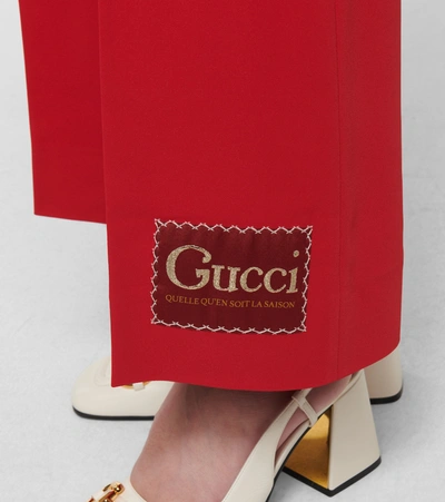 Shop Gucci High-rise Straight Pants In Red