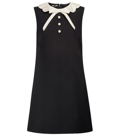 Shop Miu Miu Faille Cady Minidress In Black